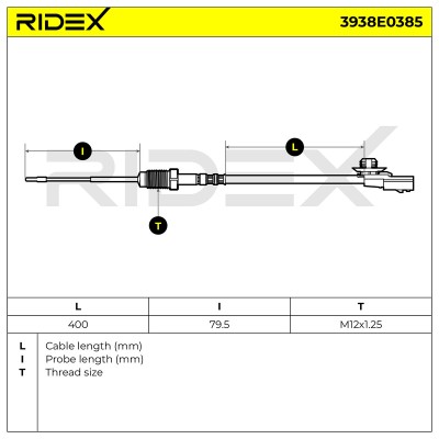Exhaust gas temperature sensor RIDEX 3938E0385 3938E0385 - photo 5
