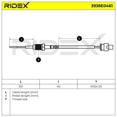 Exhaust gas temperature sensor RIDEX 3938E0461 3938E0461 - photo 6
