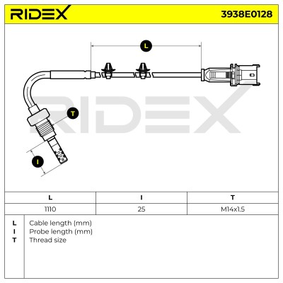 Exhaust gas temperature sensor RIDEX 3938E0128 3938E0128 - photo 7