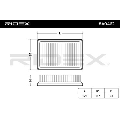 Air Filter RIDEX 8A0462 8A0462 - photo 3