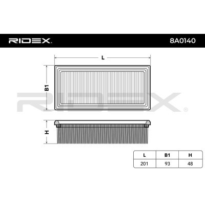 Air Filter RIDEX 8A0140 8A0140 - photo 6