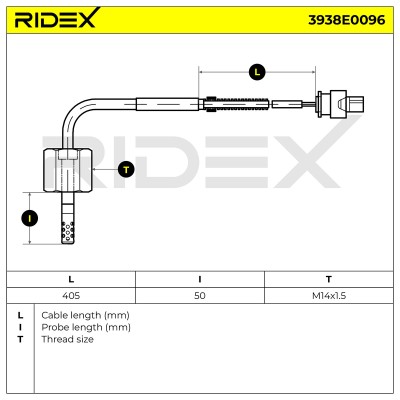 Exhaust gas temperature sensor RIDEX 3938E0096 3938E0096 - photo 5