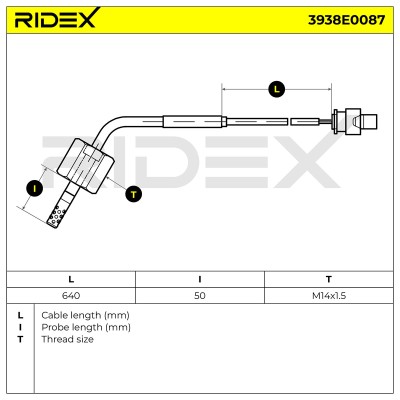 Exhaust gas temperature sensor RIDEX 3938E0087 3938E0087 - photo 6