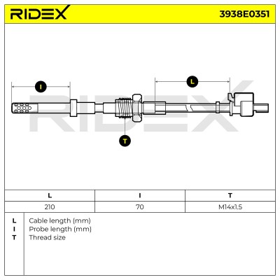 Exhaust gas temperature sensor RIDEX 3938E0351 3938E0351 - photo 6