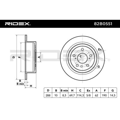 Brake Disc RIDEX 82B0551 82B0551 - photo 3
