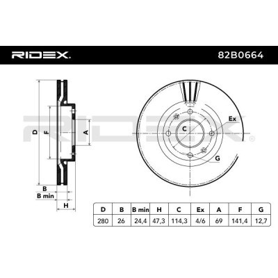 Brake Disc RIDEX 82B0664 82B0664 - photo 3