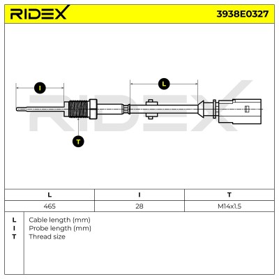 Exhaust gas temperature sensor RIDEX 3938E0327 3938E0327 - photo 6