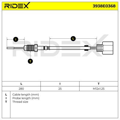 Exhaust gas temperature sensor RIDEX 3938E0368 3938E0368 - photo 5