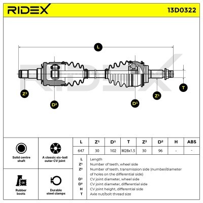 Drive Shaft RIDEX 13D0322 13D0322 - photo 7