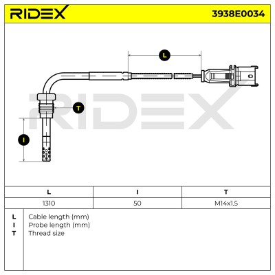 Exhaust gas temperature sensor RIDEX 3938E0034 3938E0034 - photo 6