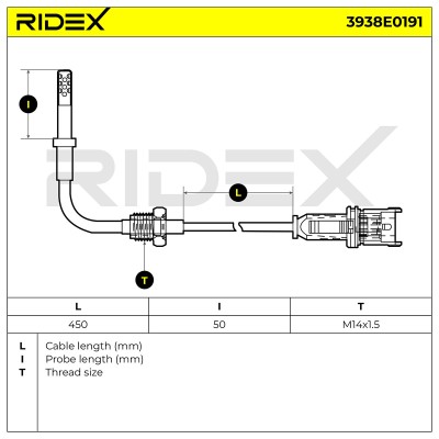 Exhaust gas temperature sensor RIDEX 3938E0191 3938E0191 - photo 6