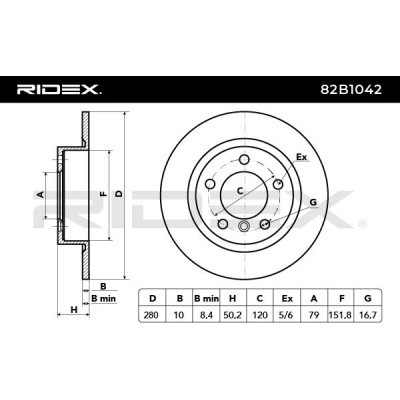 Brake Disc RIDEX 82B1042 82B1042 - photo 3