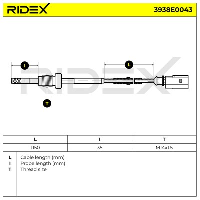 Exhaust gas temperature sensor RIDEX 3938E0043 3938E0043 - photo 6