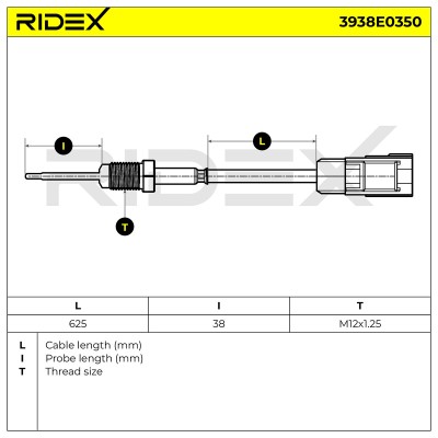 Exhaust gas temperature sensor RIDEX 3938E0350 3938E0350 - photo 6