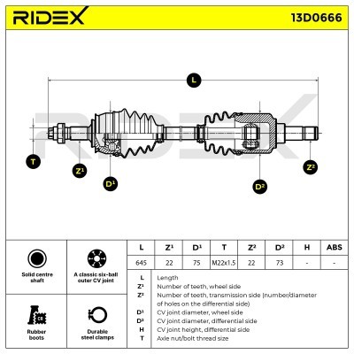 Drive Shaft RIDEX 13D0666 13D0666 - photo 6