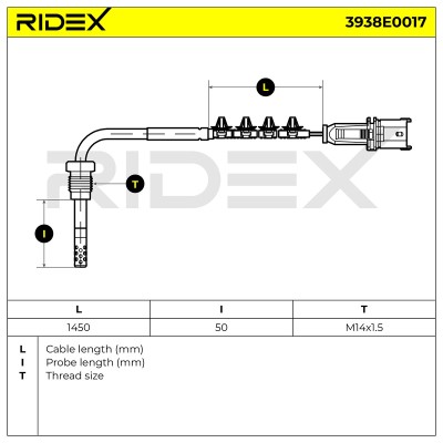 Exhaust gas temperature sensor RIDEX 3938E0017 3938E0017 - photo 7