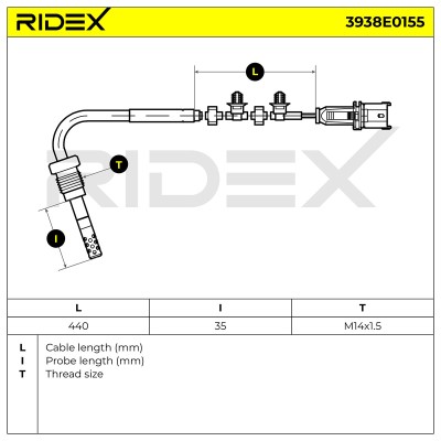 Exhaust gas temperature sensor RIDEX 3938E0155 3938E0155 - photo 6
