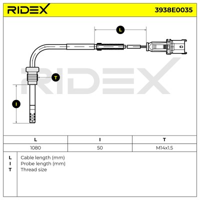 Exhaust gas temperature sensor RIDEX 3938E0035 3938E0035 - photo 6