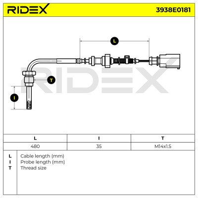 Exhaust gas temperature sensor RIDEX 3938E0181 3938E0181 - photo 5