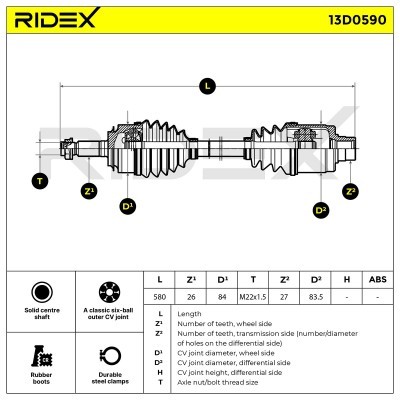 Drive Shaft RIDEX 13D0590 13D0590 - photo 7