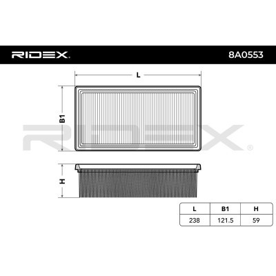 Air Filter RIDEX 8A0553 8A0553 - photo 4