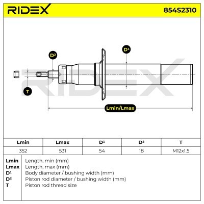 Shock Absorber RIDEX 854S2310 854S2310 - photo 8