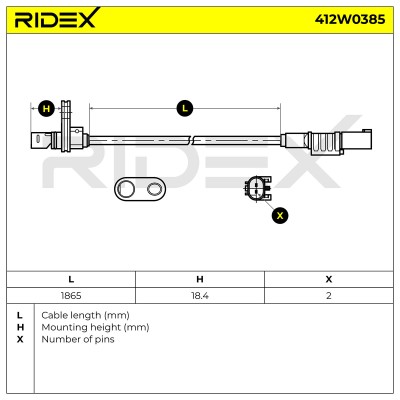 ABS Sensor RIDEX 412W0385 412W0385 - photo 7