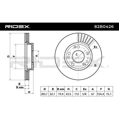 Brake Disc RIDEX 82B0426 82B0426 - photo 6