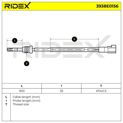 Exhaust gas temperature sensor RIDEX 3938E0156 3938E0156 - photo 6