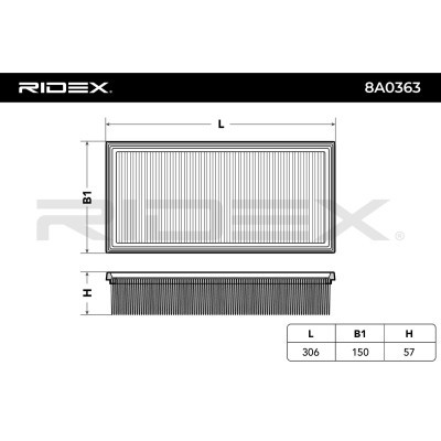 Air Filter RIDEX 8A0363 8A0363 - photo 4