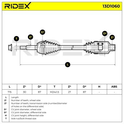 Drive Shaft RIDEX 13D1060 13D1060 - photo 7