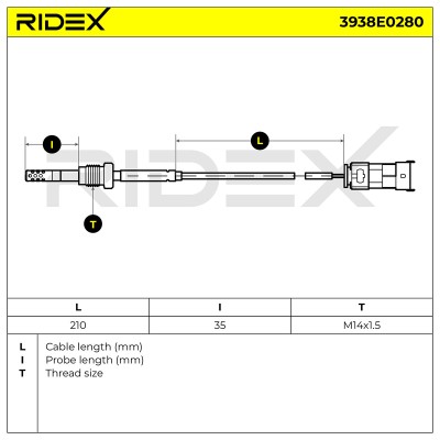 Exhaust gas temperature sensor RIDEX 3938E0280 3938E0280 - photo 6