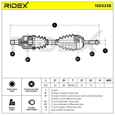 Drive Shaft RIDEX 13D0238 13D0238 - photo 7