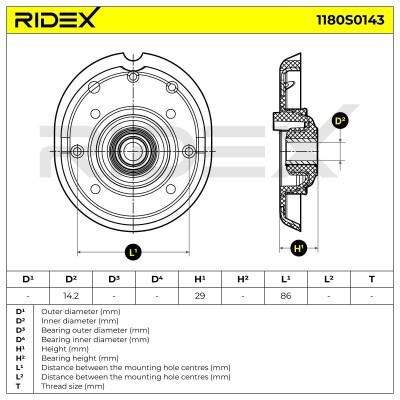 Strut Support Bearing Front RIDEX 1180S0143 1180S0143 - photo 4
