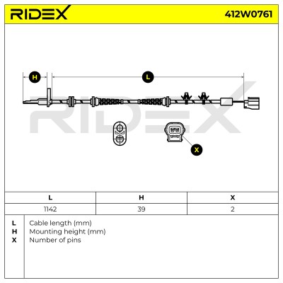 ABS Sensor RIDEX 412W0761 412W0761 - photo 9