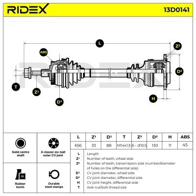 Drive Shaft RIDEX 13D0141 13D0141 - photo 3
