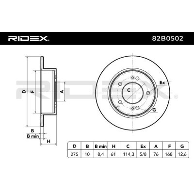 Brake Disc RIDEX 82B0502 82B0502 - photo 4