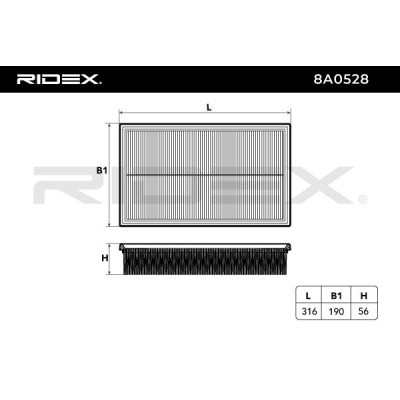 Air Filter RIDEX 8A0528 8A0528 - photo 6