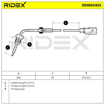 Exhaust gas temperature sensor RIDEX 3938E0352 3938E0352 - photo 6