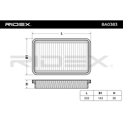 Air Filter RIDEX 8A0383 8A0383 - photo 6