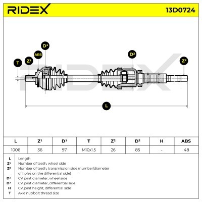 Drive Shaft RIDEX 13D0724 13D0724 - photo 7