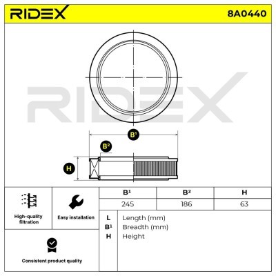 Air Filter RIDEX 8A0440 8A0440 - photo 5