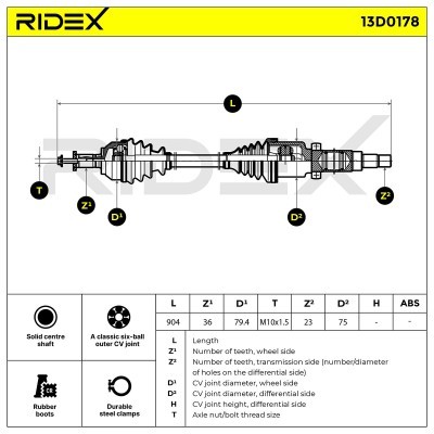 Drive Shaft RIDEX 13D0178 13D0178 - photo 7
