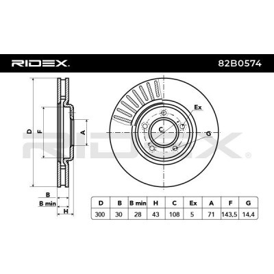 Brake Disc RIDEX 82B0574 82B0574 - photo 3