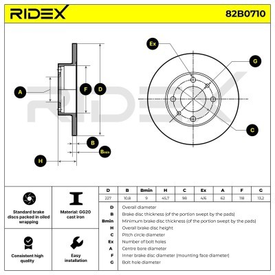 Brake Disc RIDEX 82B0710 82B0710 - photo 6