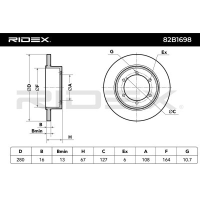 Brake Disc RIDEX 82B1698 82B1698 - photo 7