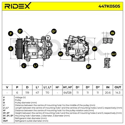 Compressor, Air Conditioning RENAULT 447K0505 - photo 8