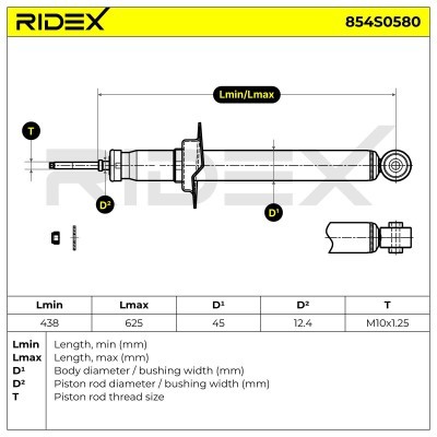Shock Absorber RIDEX 854S0580 854S0580 - photo 8