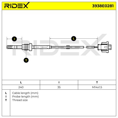 Exhaust gas temperature sensor RIDEX 3938E0281 3938E0281 - photo 6