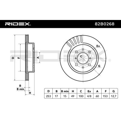 Brake Disc RIDEX 82B0268 82B0268 - photo 5